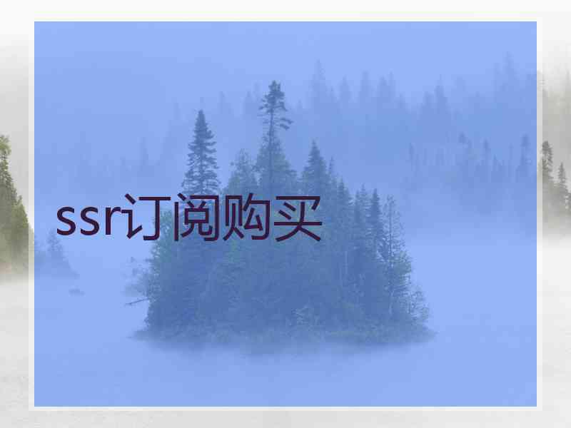 ssr订阅购买