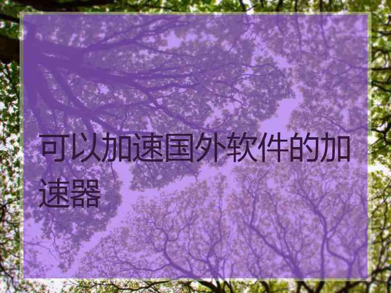 可以加速国外软件的加速器