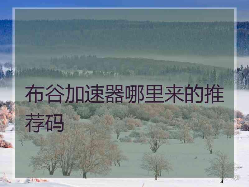 布谷加速器哪里来的推荐码