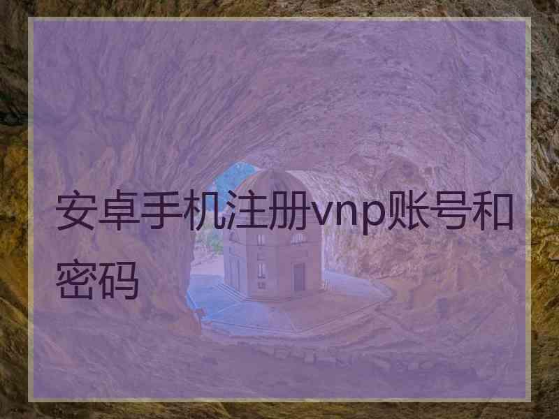 安卓手机注册vnp账号和密码