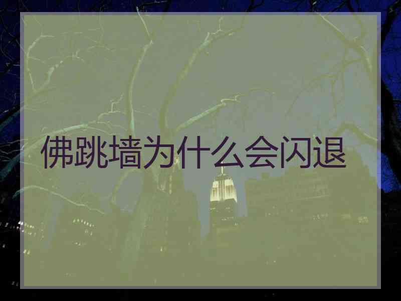 佛跳墙为什么会闪退