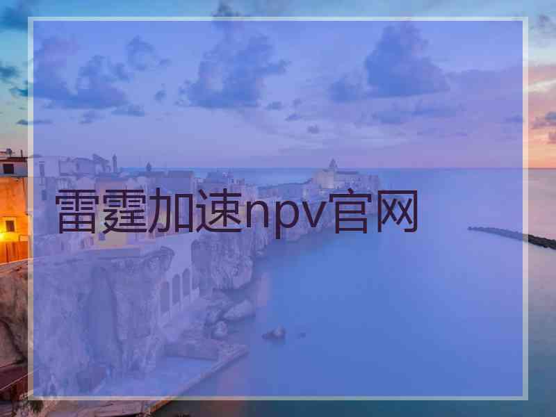 雷霆加速npv官网
