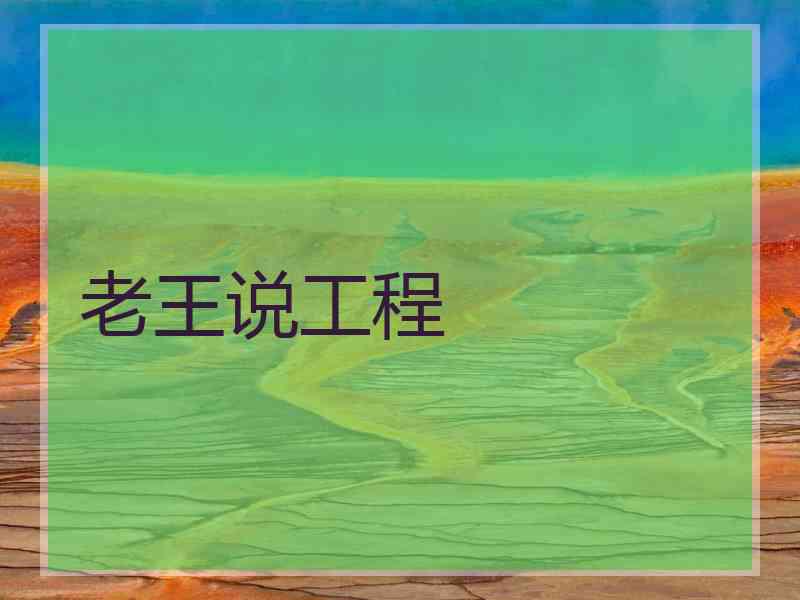 老王说工程