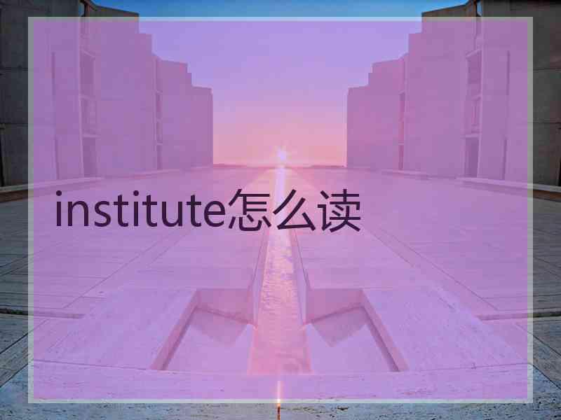 institute怎么读