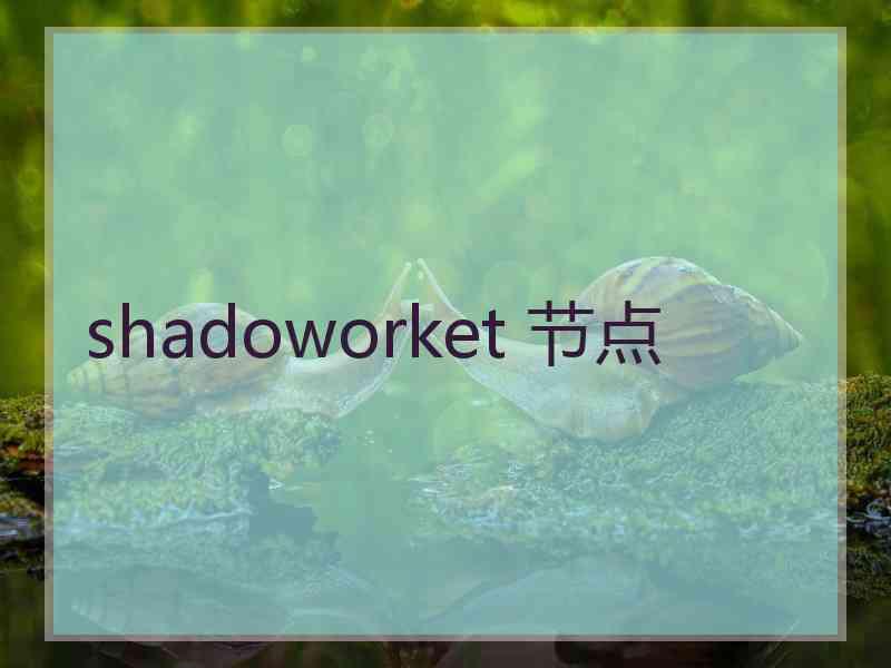 shadoworket 节点