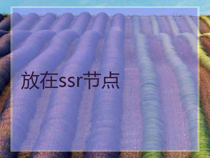 放在ssr节点
