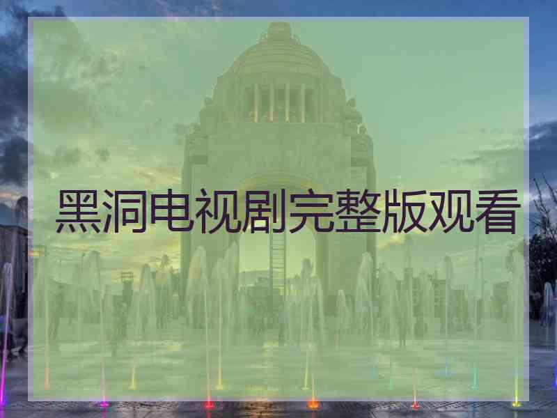黑洞电视剧完整版观看