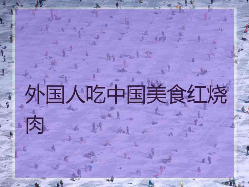 外国人吃中国美食红烧肉
