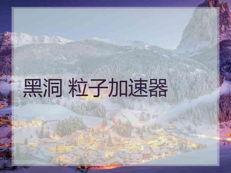 黑洞 粒子加速器