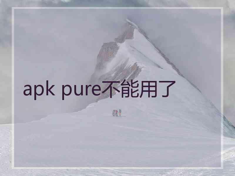 apk pure不能用了
