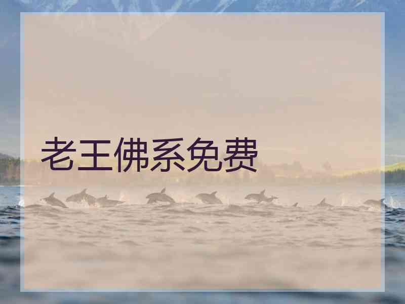 老王佛系免费