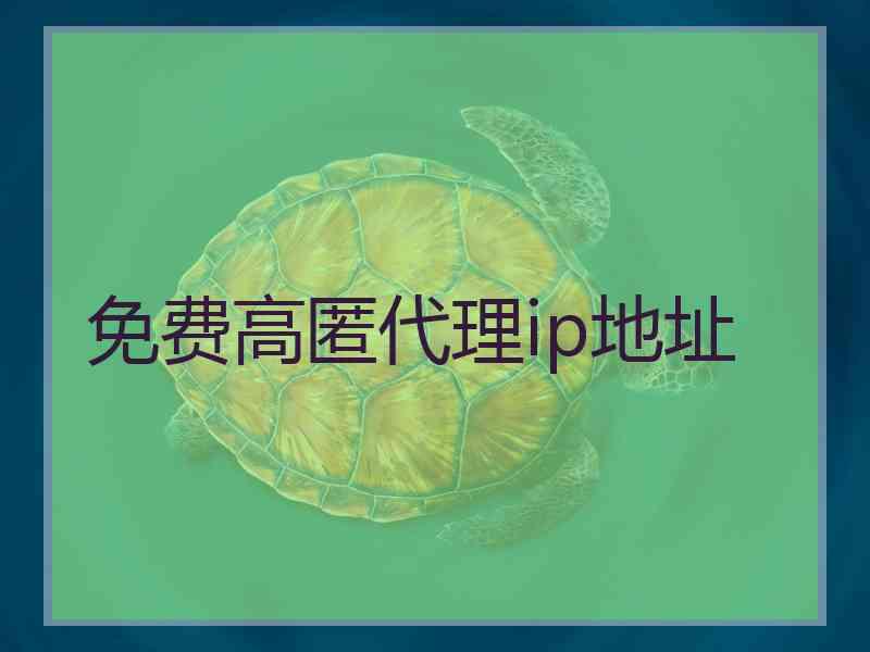免费高匿代理ip地址