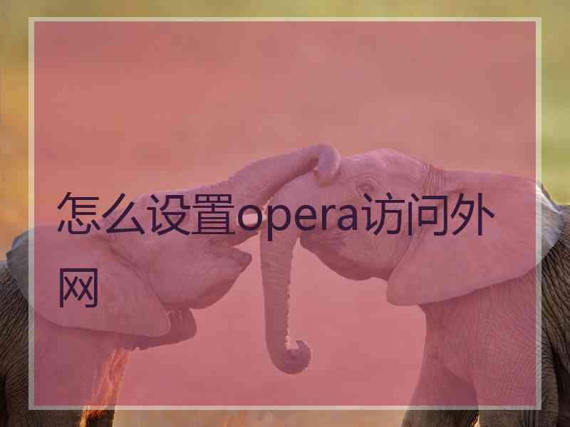 怎么设置opera访问外网