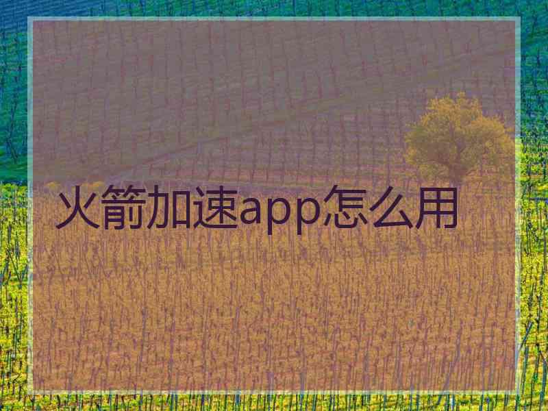 火箭加速app怎么用