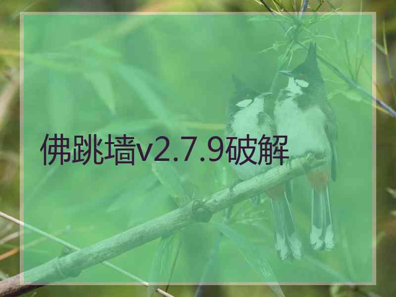 佛跳墙v2.7.9破解