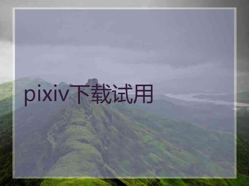 pixiv下载试用