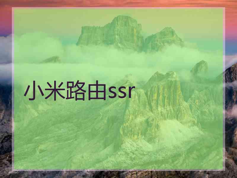 小米路由ssr