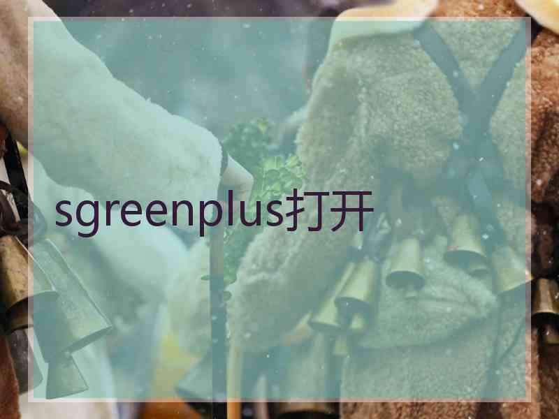 sgreenplus打开