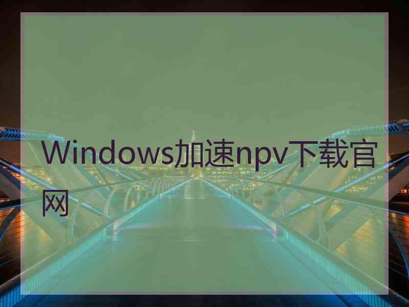 Windows加速npv下载官网