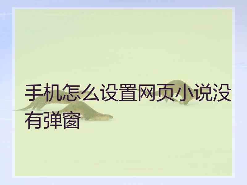 手机怎么设置网页小说没有弹窗