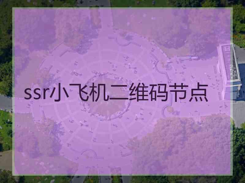 ssr小飞机二维码节点