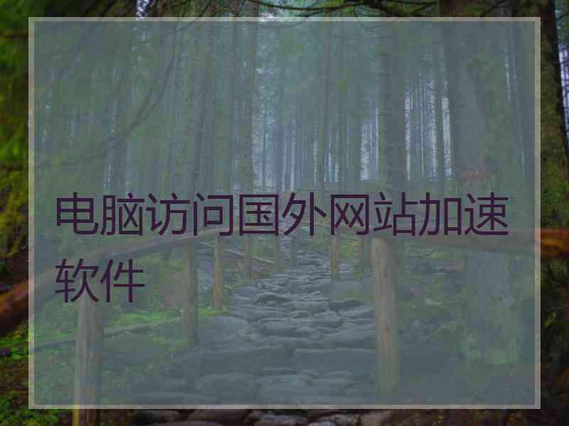 电脑访问国外网站加速软件