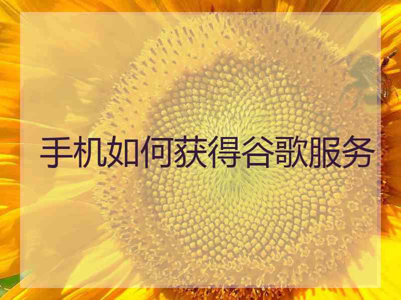 手机如何获得谷歌服务