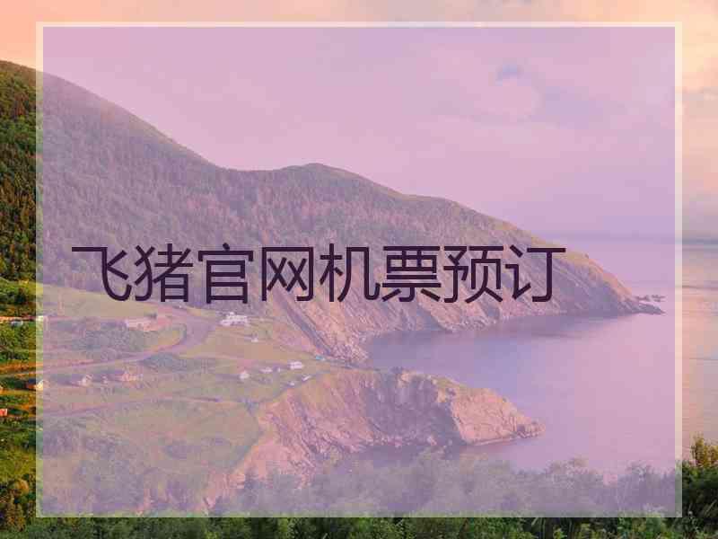 飞猪官网机票预订