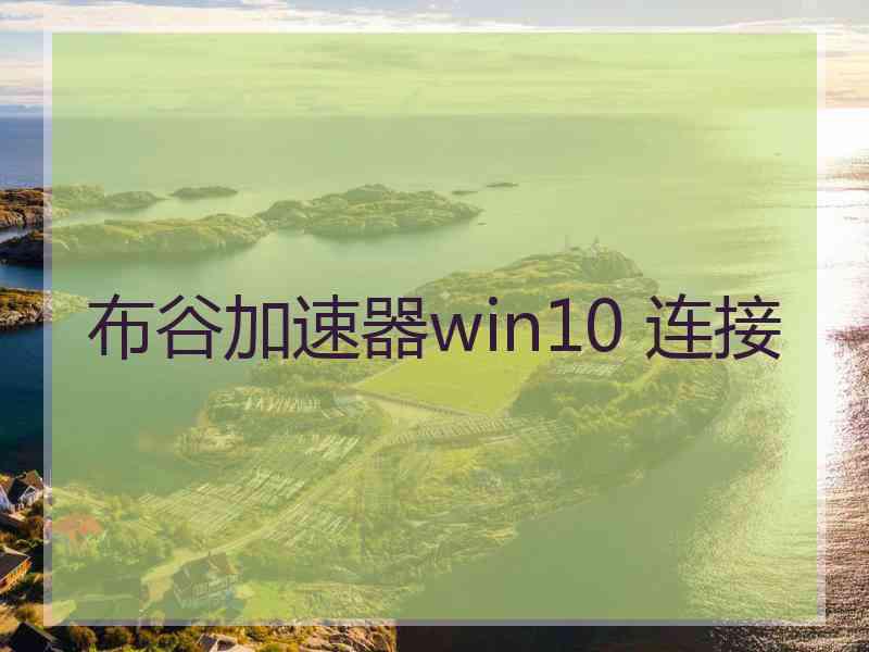 布谷加速器win10 连接