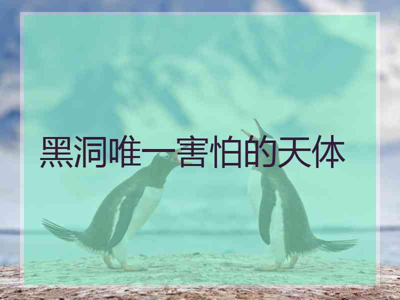 黑洞唯一害怕的天体