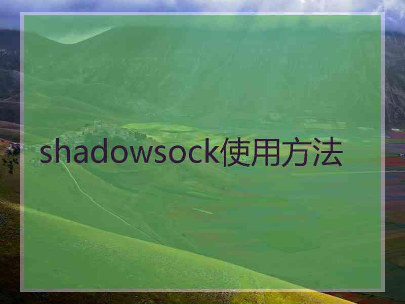 shadowsock使用方法