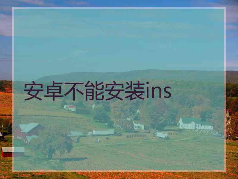 安卓不能安装ins