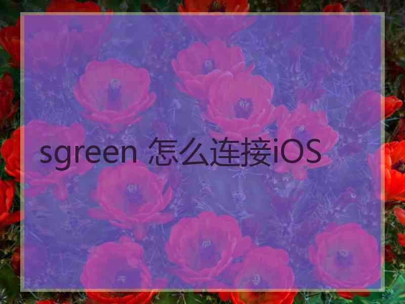 sgreen 怎么连接iOS