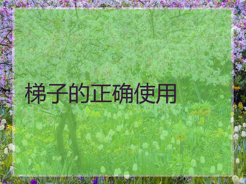 梯子的正确使用