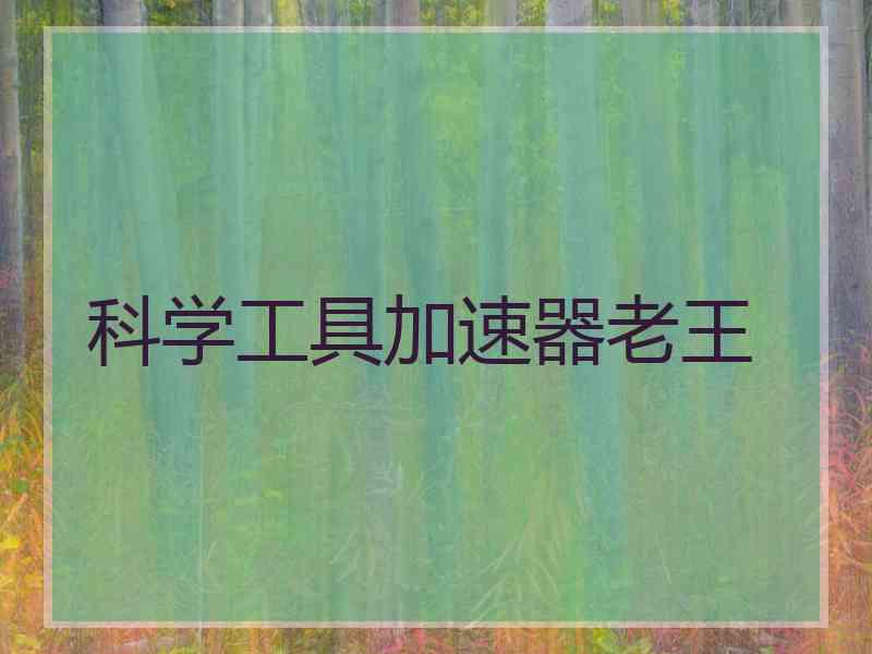 科学工具加速器老王