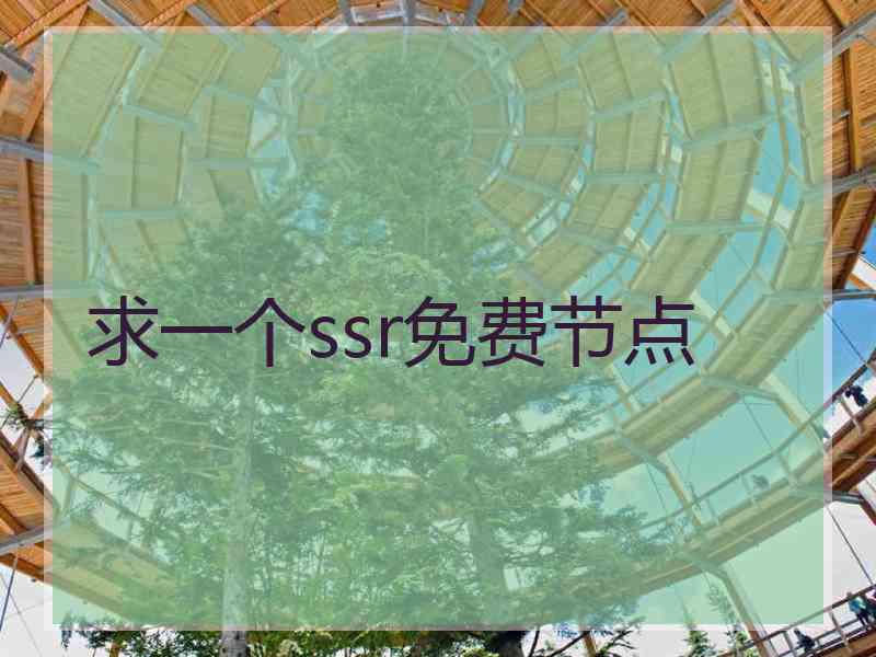 求一个ssr免费节点