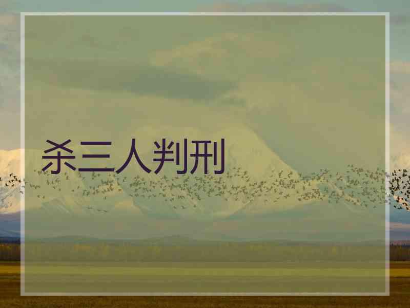 杀三人判刑