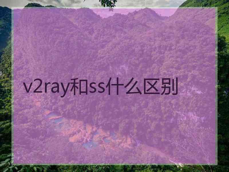 v2ray和ss什么区别