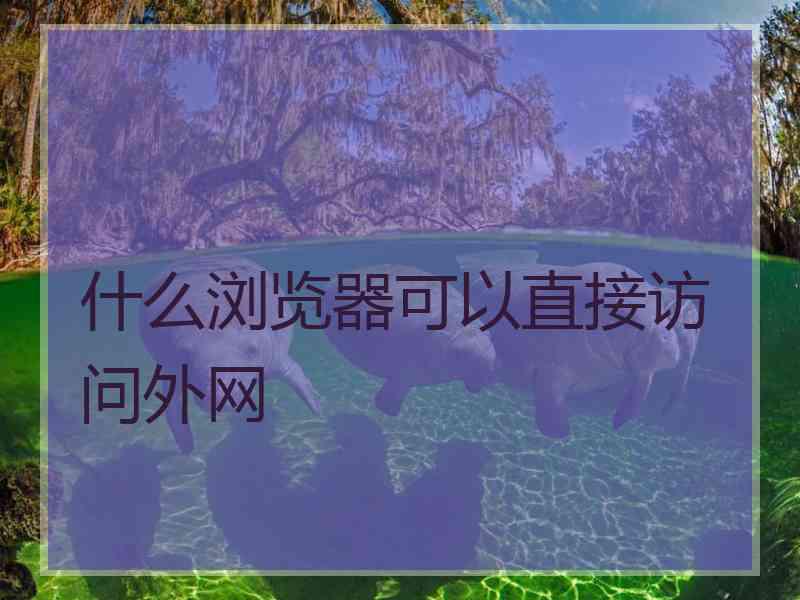 什么浏览器可以直接访问外网