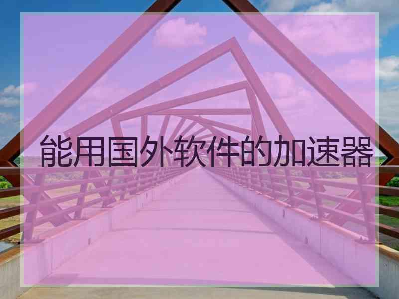 能用国外软件的加速器