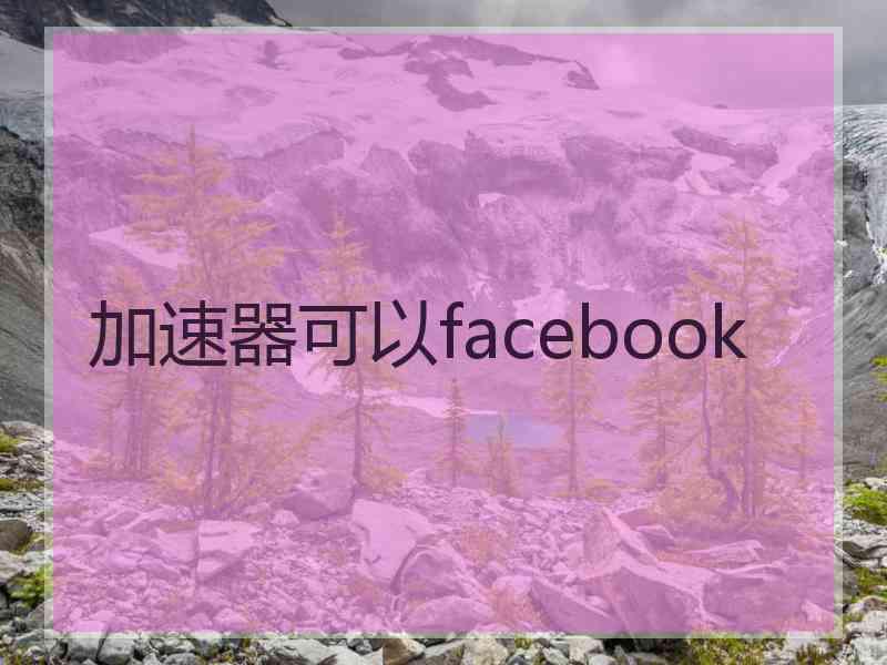 加速器可以facebook