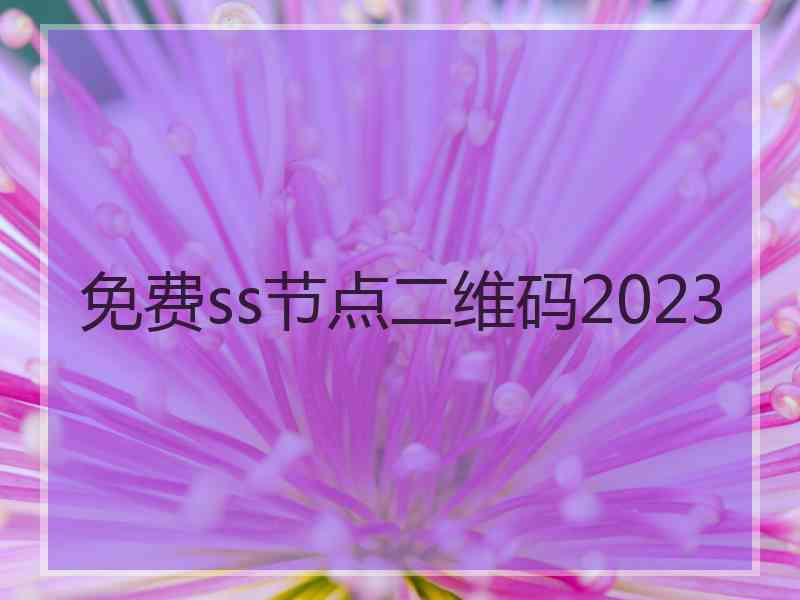 免费ss节点二维码2023