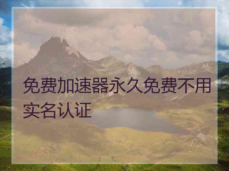 免费加速器永久免费不用实名认证
