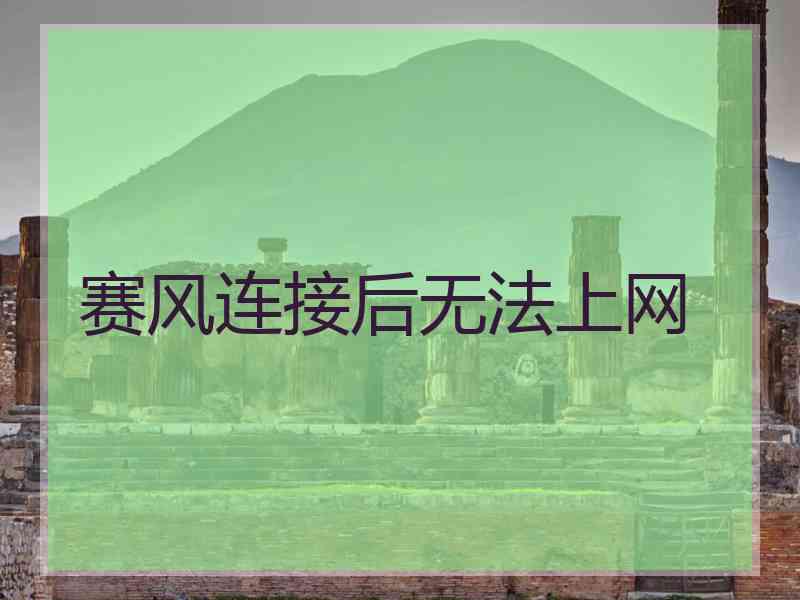 赛风连接后无法上网