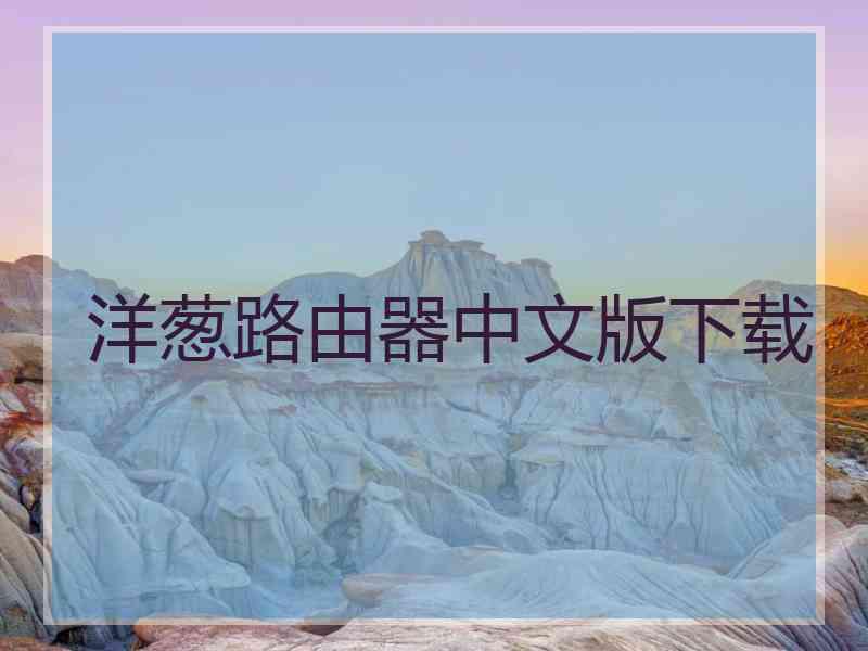洋葱路由器中文版下载
