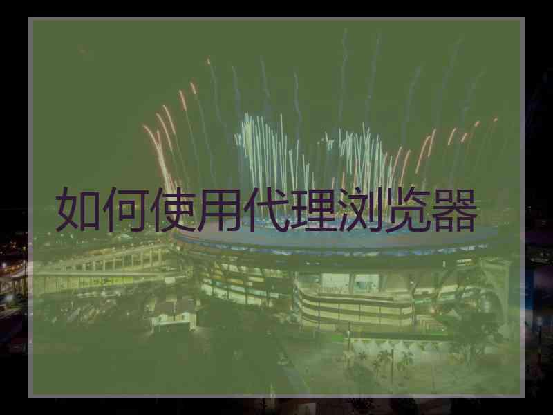 如何使用代理浏览器