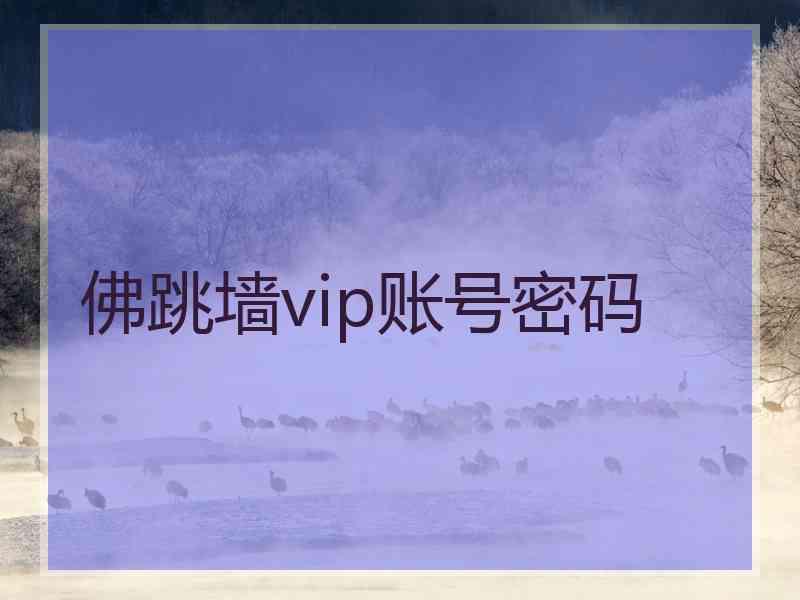 佛跳墙vip账号密码