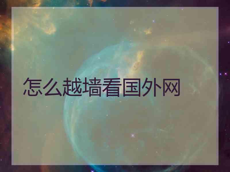 怎么越墙看国外网