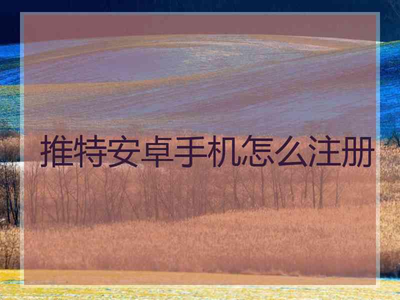 推特安卓手机怎么注册