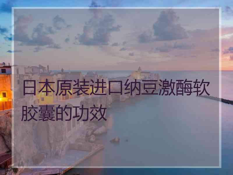 日本原装进口纳豆激酶软胶囊的功效